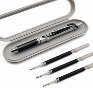 Pentel EnerGel XM BL77 - Retractable Liquid Gel Ink Pen - 0.7mm - 54% Recycled - Black - Includes Gift Box and 3 Black LR7 Refills