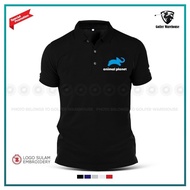 Polo T-Shirt Sulam Animal Planet Logo Wild Life Discovery Children Movie TV Channel Baju Lelaki Cott