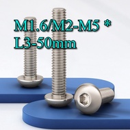 Button Head Screw 10.9 Grade Nickel plated SHINY SURFACE Allen Bolt DIN7380 Skru Ellen key M1.6/M2/M