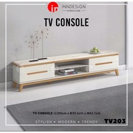 TV203 Marble Top TV Console With Drawer / TV Cabinet