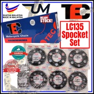 TEC MCS SPOCKET SET Y15 FZ150 428X122 428 122 CHAIN SPROCKET Y15ZR Y15 FZ150 REAR FRONT RANTAI MOTOR