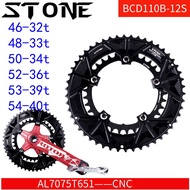Stone 110bcd Double Chainring for Shimano 12S 5 Bolts Crank 12 Speed Road Bike Round 46 32t 52 36T 53 39T 54 40T 50 34 48 33T 2x