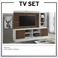 TV Set TV Cabinet with Feature Wall Mount TV with Shelf