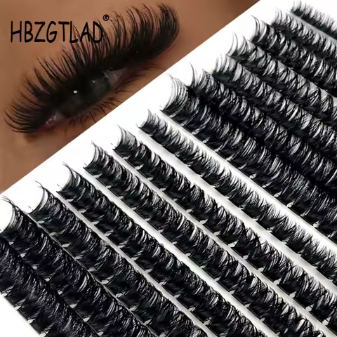 HBZGTLAD 280 bundle 10D 60D 80D natural style handmade eyelash bundle 3D mink eye eyelash cluster ey
