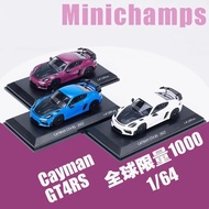 Minichamps 1:64 Scale Cayman GT4 RS Alloy Car Model Classic Collection Decoration Static Display Boy
