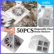 50pcs Disposable Floor Drain Sticker Floor Trap Floor Drain Black Silver | Anti Odour &amp; Anti Insect Floor Trap welo.sg