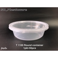 1100 Round Disposable Plastic Food Container ( 50pcs± ) 750ml - TAGE T1100