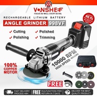 988VF Cordless Angle Grinder 2000RPM Brushless Rechargeable Lithium Battery Heavy Duty Angle Grinder