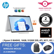HP Envy X360 14-Fa0058AU 14'' WUXGA Touch 2-In-1 Laptop Glacier Silver ( Ryzen 5 8640HS, 16GB, 512GB