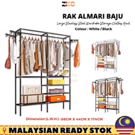 Rak Almari Ampaian Baju Besi Pakaian Baby Murah Extra Large Wardrobe Storage Organizer Cabinet Clothes Drying Rack