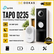 TP-Link Tapo 5MP 3K Smart Ai Wireless WiFi Doorbell CCTV Camera D235 / D210