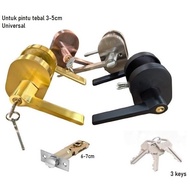 Door Lock Set Tombol Pintu Rumah Tubular Lever Cylindrical Cylinder Door Lock Oval Lock Tombol Pintu
