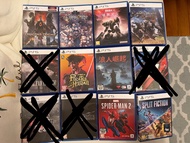 Ps5 games Spiderman 2, Split Fiction, Grand Turismo 7, 浪人崛起, FFXVI, 聖獸之王 已開封
