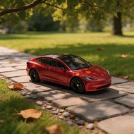 Eating Chicken Tesla Alloy Car Model Toy Car Desktop Finished Product Popular Red Tesla Toy