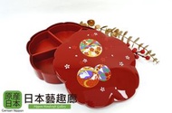 宮本 - 日本製23cm 花型漆器新年鈴糖果盒 / 全盒(平行進口)