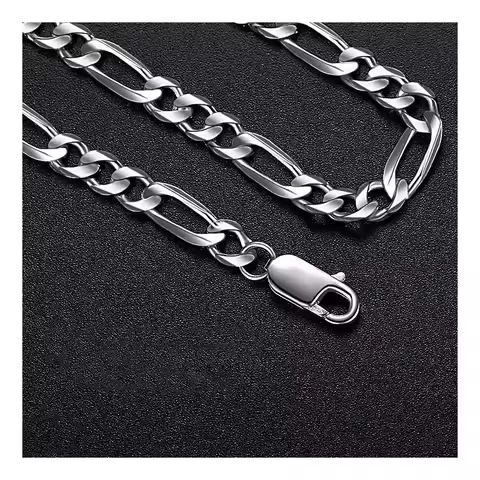 5mm 45cm/50cm/55cm/60cm 3:1 NK Figaro Chain Three Room One NK Stainless Steel Necklace Hiphop Punk U
