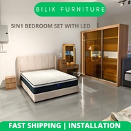 Bedroom Set - bilik  Japanese style Bedroom Set  / Bedframe +6ft x 8ft Wardrobe +8ft x 8ft Wardrobe