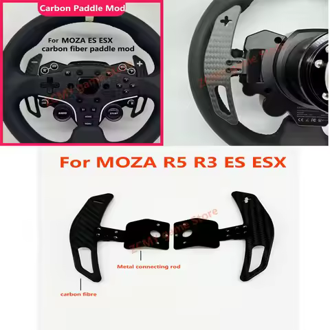 For MOZA R5 R3 ES ESX Racing Car Game Mod Steering Wheel Carbon Fiber Paddle Shifter Adapter