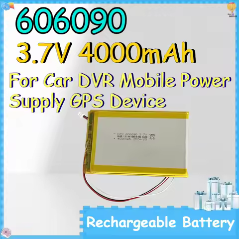 606090 3.7V 4000mAh Rechargeable Battery for Car DVR Mobile Power Supply GPS Device Lithium-ion Batt