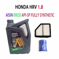 HONDA HRV 1.8 OIL FILTER+ AIR FILTER+ AISIN 0W20 API-SP FULLY SYNTHETIC ENGINE OIL