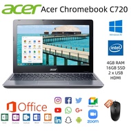 Acer 11.6" Chromebook C740/C720 4GB RAM 16GB SSD Windows 10 HDMI Bluetooth(refurbish)