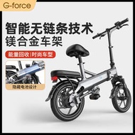 g-無鏈條電動摺疊自行車代駕代步軸傳動迷你小型電動車
