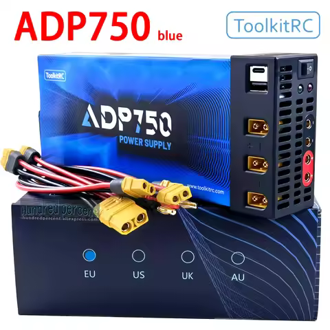 ToolkitRC ADP750 power adapter blue 750W DC12V 62.5A XT60 suitable for model car drone M8D M9 M6D M7
