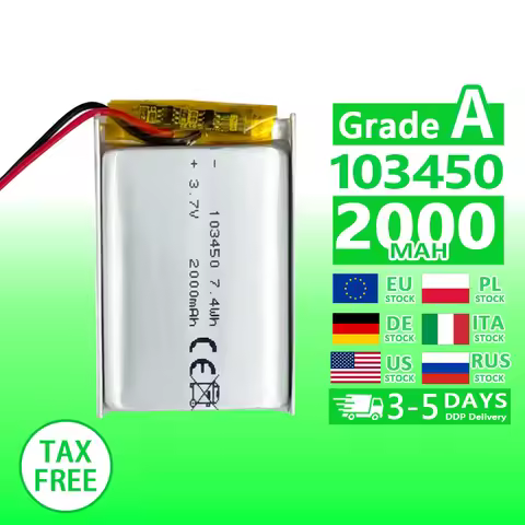3.7v 2000mAh 103450 Lithium polymer Battery 755590 805080 955565 105568 124065 Lipo Rechargeable bat