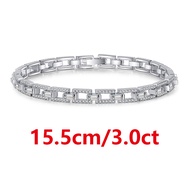 3CT Full Moissanite Diamond Womens Tennis Bracelet 925 Sterling Silver Emerald Cut Bracelet for Wome