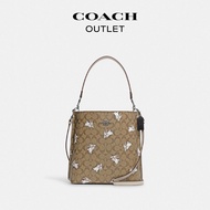 [new] COACH/Coach Ole women's bag COACH X white rabbit classic logo MOLLIE bucket bag