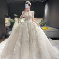 wedding dress for ninang♤✒►Winter long-sleeved wedding main wedding dress 2022 new super fairy high-