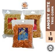 Angry Bite Trio Corn Snack 1KG | Crunchy Corn Snack | Party Snack | Halal
