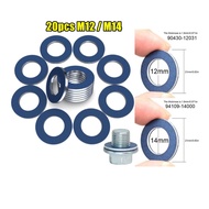 20pcs Washer Takung Minyak Oil Drain Plug Gasket Washer Oil Sump Nut Plug Crush Pan Washer Seal Gask