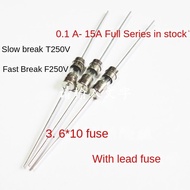 With Lead Pin 3.6 * 10MM Glass Fuse/Tube 250V 0.1A 0.5A 1 2 3 4 5 6.3 A 10A