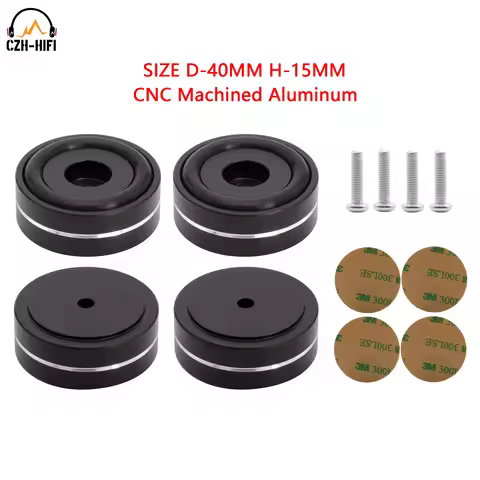 4pcs 40x20m CNC Machined Aluminum Amplifier Feet Shock Absorber Turntable Feet Audio CD HIFI Isolati