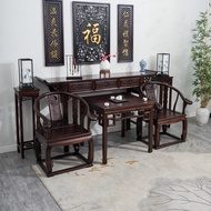 Zhongtang Six-Piece Set Chinese Style 12-Piece Set Solid Wood a Long Narrow Table Rural Altar Old-Fashioned Square Table for Eight People Household Altar Incense Burner Table Hall