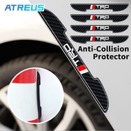 4Pcs Toyota TRD Car Door Anti-Collision Strip Guards Carbon Fiber Texture Doors Handle Side Mirrors 