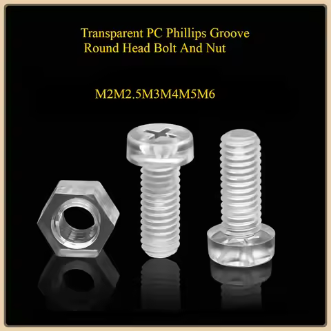 M2M2.5M3M4M5M6 Transparent PC Phillips Groove Round Head Bolt And Nut Plastic Acrylic Insulated Scre