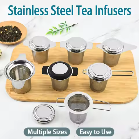 1pc Stainless Steel Tea Infuser & Strainer - Fine Mesh Filter, Foldable Handle Tea Diffuser, Reusabl