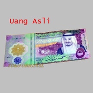 Uang Asing 5  Riyal Arab( 1 LEMBAR UANG ASLI )