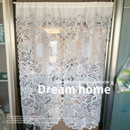 [COD] Door Curtain Curtain Short Lace Half Door Curtain Perforation-Free Room White Beige Beige Bedr