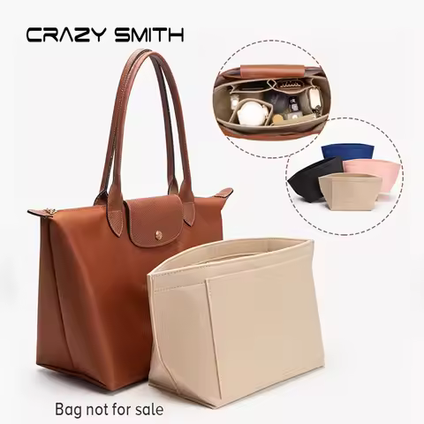 CRAZYSMITH Felt Bag Organizer For Longchamp S/M/L Tote Bag Purse Organizer Insert Handbag Storage Co