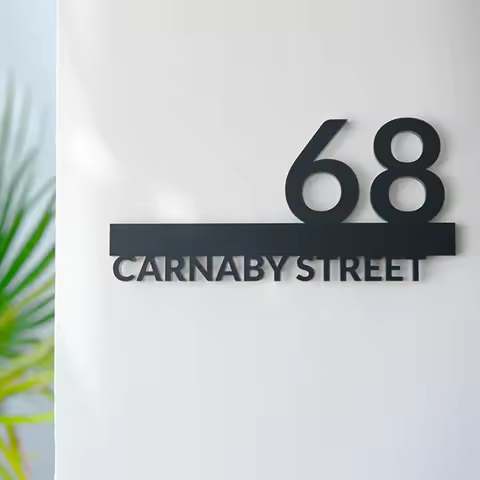 Custom Street Sign Outdoor House Number Sign Acrylic Address Sign House Number Outdoor Door Plaque W