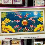 [New] Diamond painting of Nine Fishes Assembly Lv452 size 100x54cm[Ha Doan Painting] Wall hanging