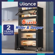 Uliance 3-5 Layer Kitchen Cabinet Storage Organizer Kitchen Rack Shelf With Pull-out Doors &amp; Wheels