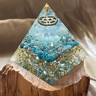 訂製【奧剛塔6cm-給說話藝術的你】海藍寶/藍磷灰-奧根金字塔