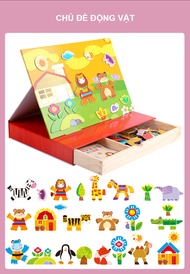 Đồ chơi giáo dục nhận thức sớm montessori - Thiết kế thời trang bằng miếng ghép từ tính đa chức năng