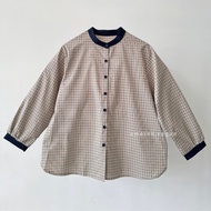 Plus Size (3XL-6XL) Plaid Ironless Fabric Full Button Kemeja Blouse Muslimah Top (4999)