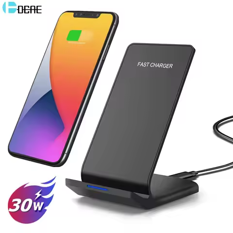 30W Wireless Charger Stand For iPhone 15 14 13 12 11 Pro Max XS XR X 8 Induction Fast Charging Dock 