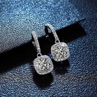 KNOBSPIN Dcolor Moissanite Earring Sterling Sliver Plated With White Gold For Wo